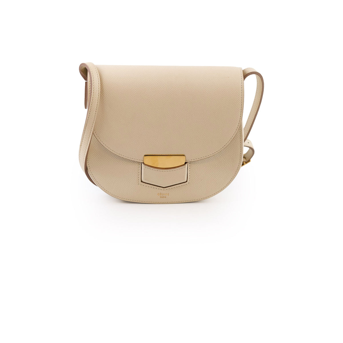 Celine Small Trotteur Grained Calfskin Ivory - photo 1