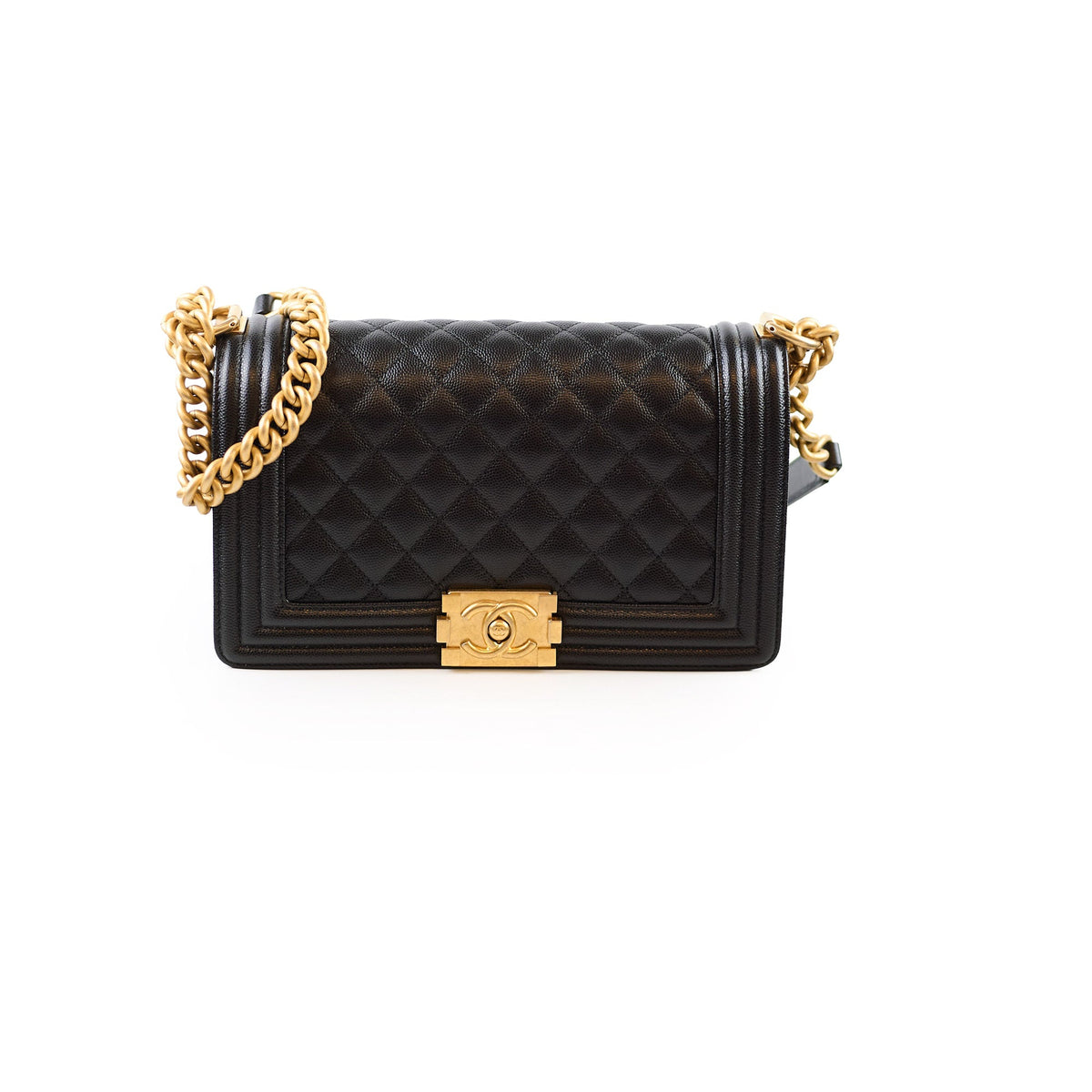 Chanel Boy New Medium Quilted Caviar Black - photo 1