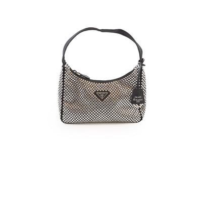 Prada Mini Re-edition 2000 Crystal Satin Black - photo 1