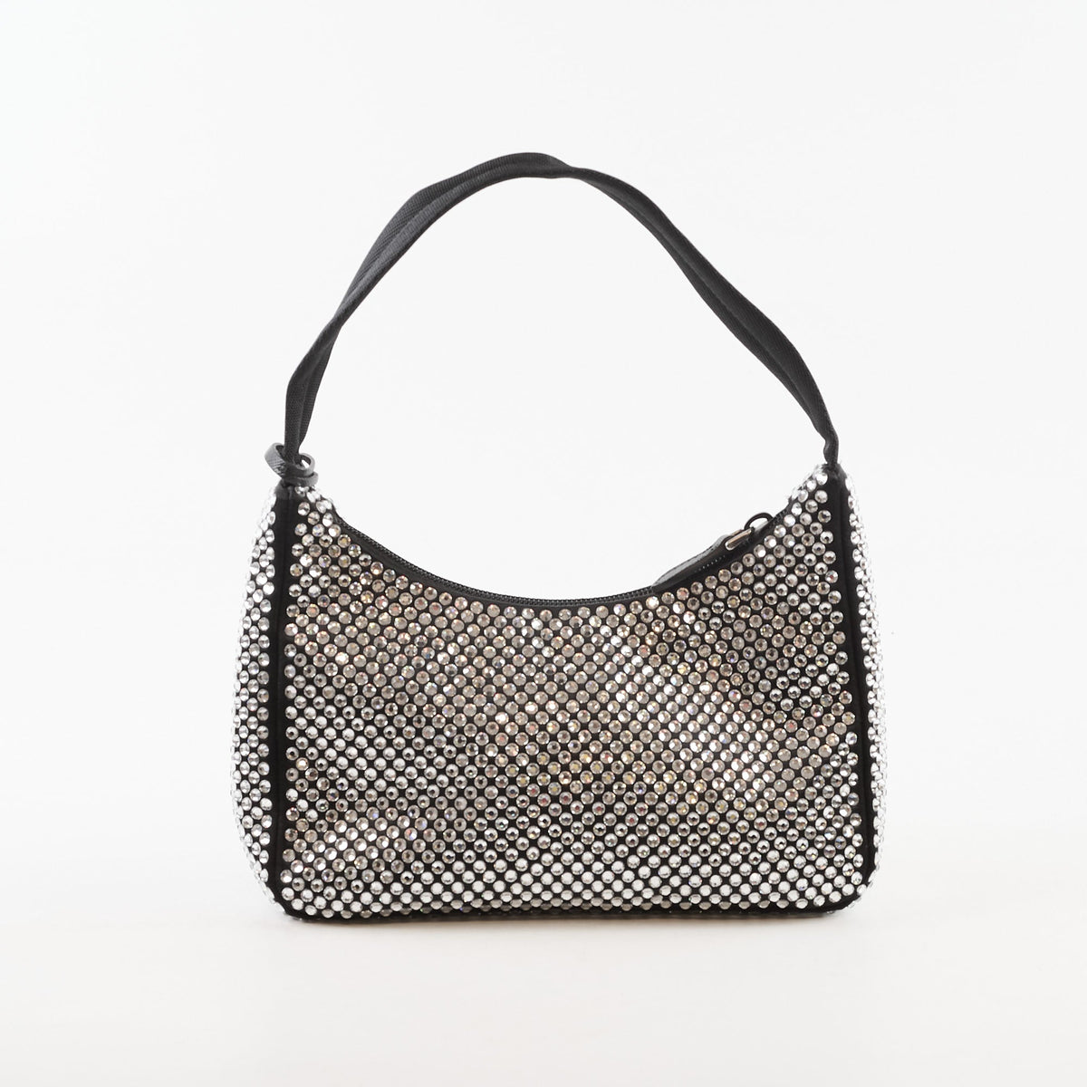 Prada Mini Re-edition 2000 Crystal Satin Black - photo 2