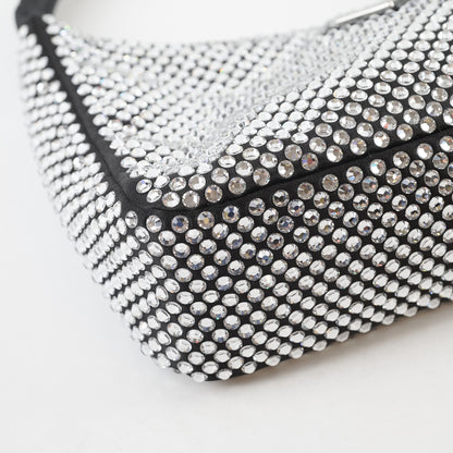 Prada Mini Re-edition 2000 Crystal Satin Black - photo 10