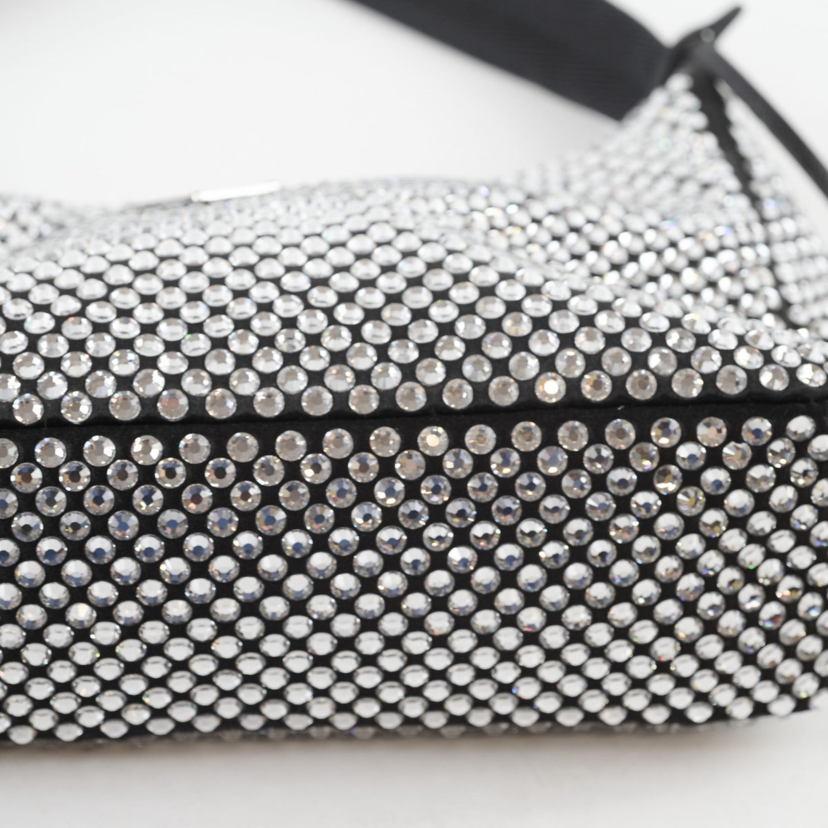 Prada Mini Re-edition 2000 Crystal Satin Black - photo 11