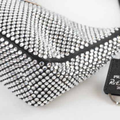 Prada Mini Re-edition 2000 Crystal Satin Black - photo 12