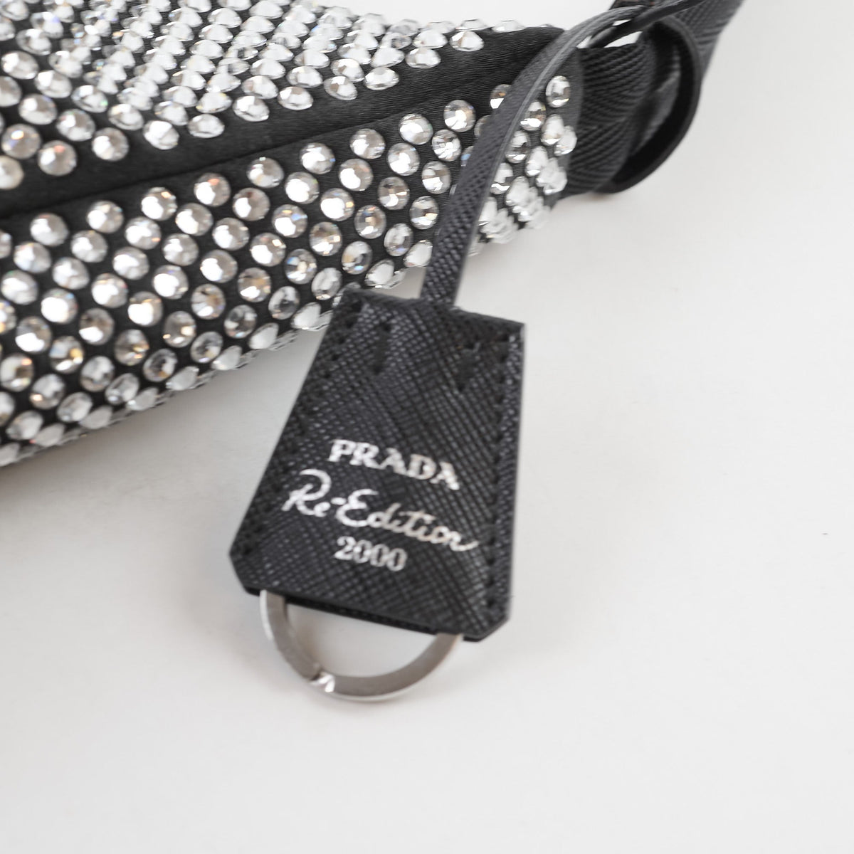 Prada Mini Re-edition 2000 Crystal Satin Black - photo 5