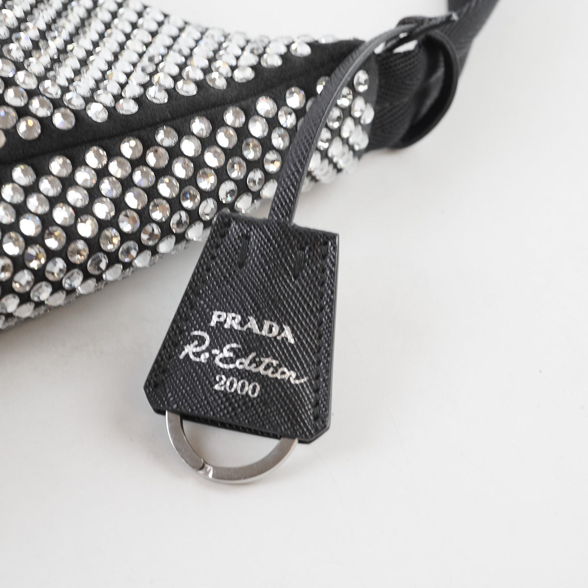 Prada Mini Re-edition 2000 Crystal Satin Black - photo 6
