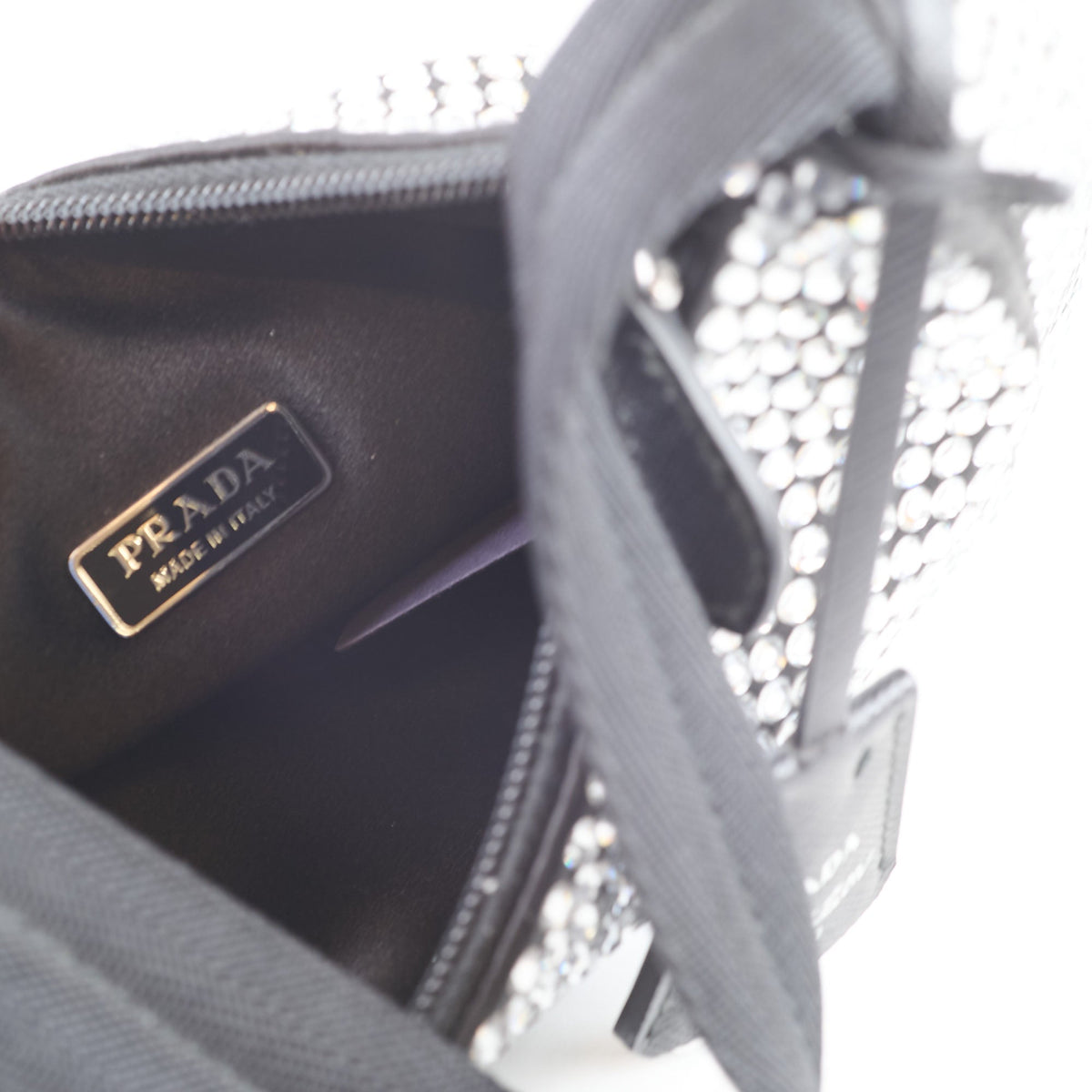 Prada Mini Re-edition 2000 Crystal Satin Black - photo 8