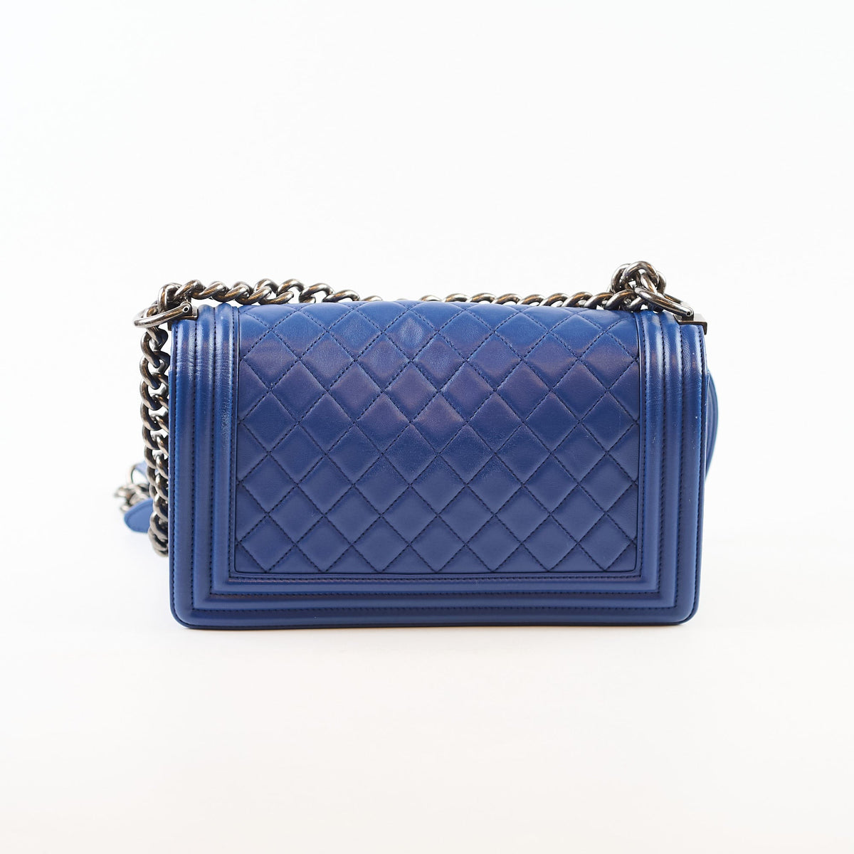 Chanel Old Medium Boy Bag Lambskin Blue 23Series - photo 2