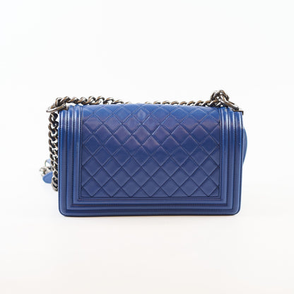 Chanel Old Medium Boy Bag Lambskin Blue 23Series - photo 2