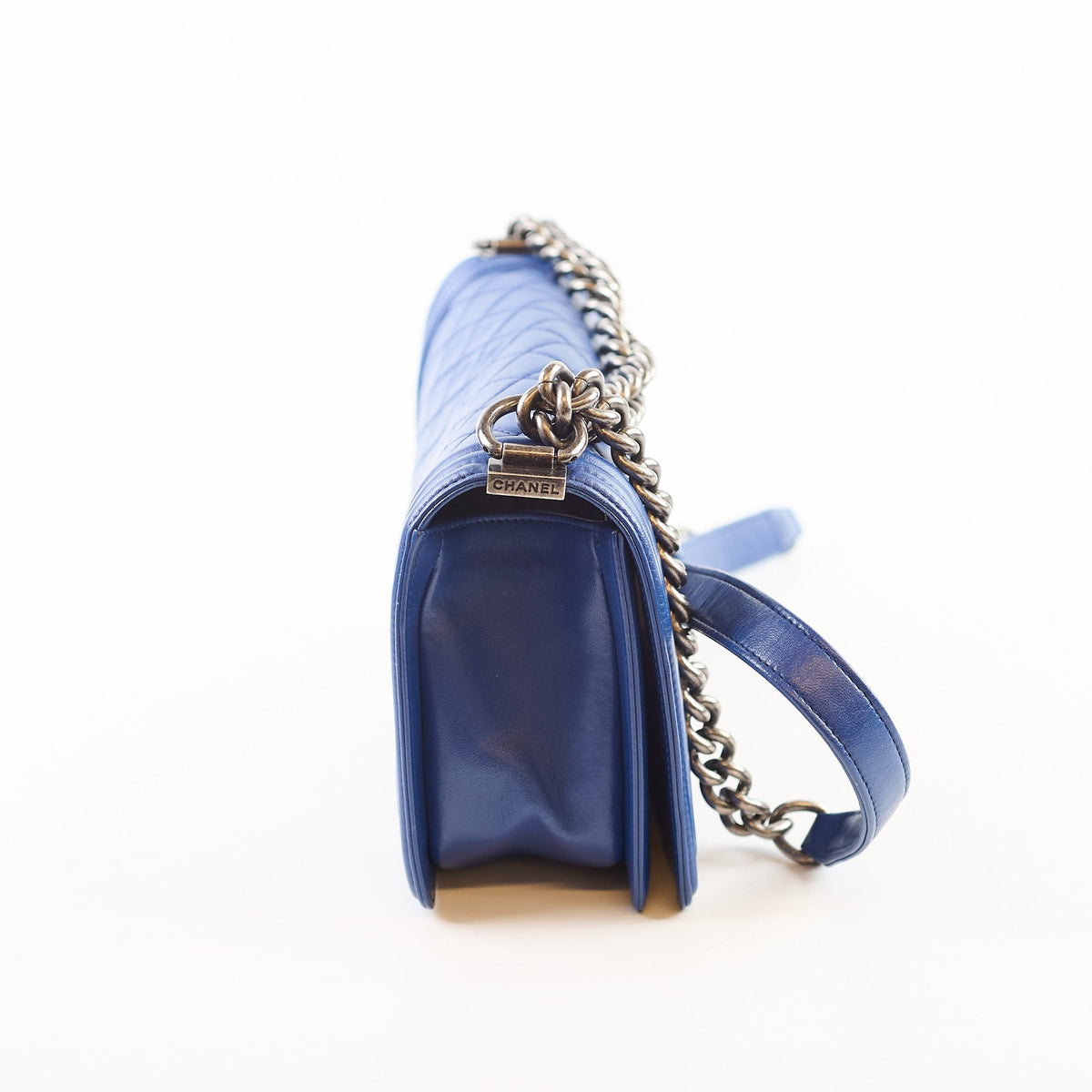 Chanel Old Medium Boy Bag Lambskin Blue 23Series - photo 3