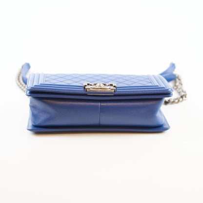 Chanel Old Medium Boy Bag Lambskin Blue 23Series - photo 4