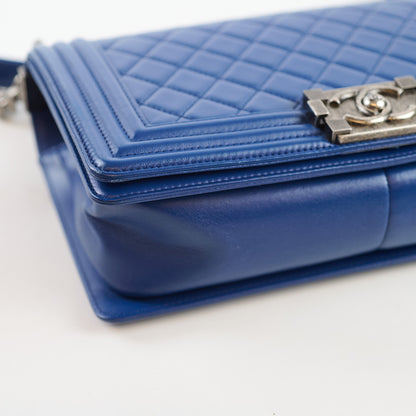 Chanel Old Medium Boy Bag Lambskin Blue 23Series - photo 11