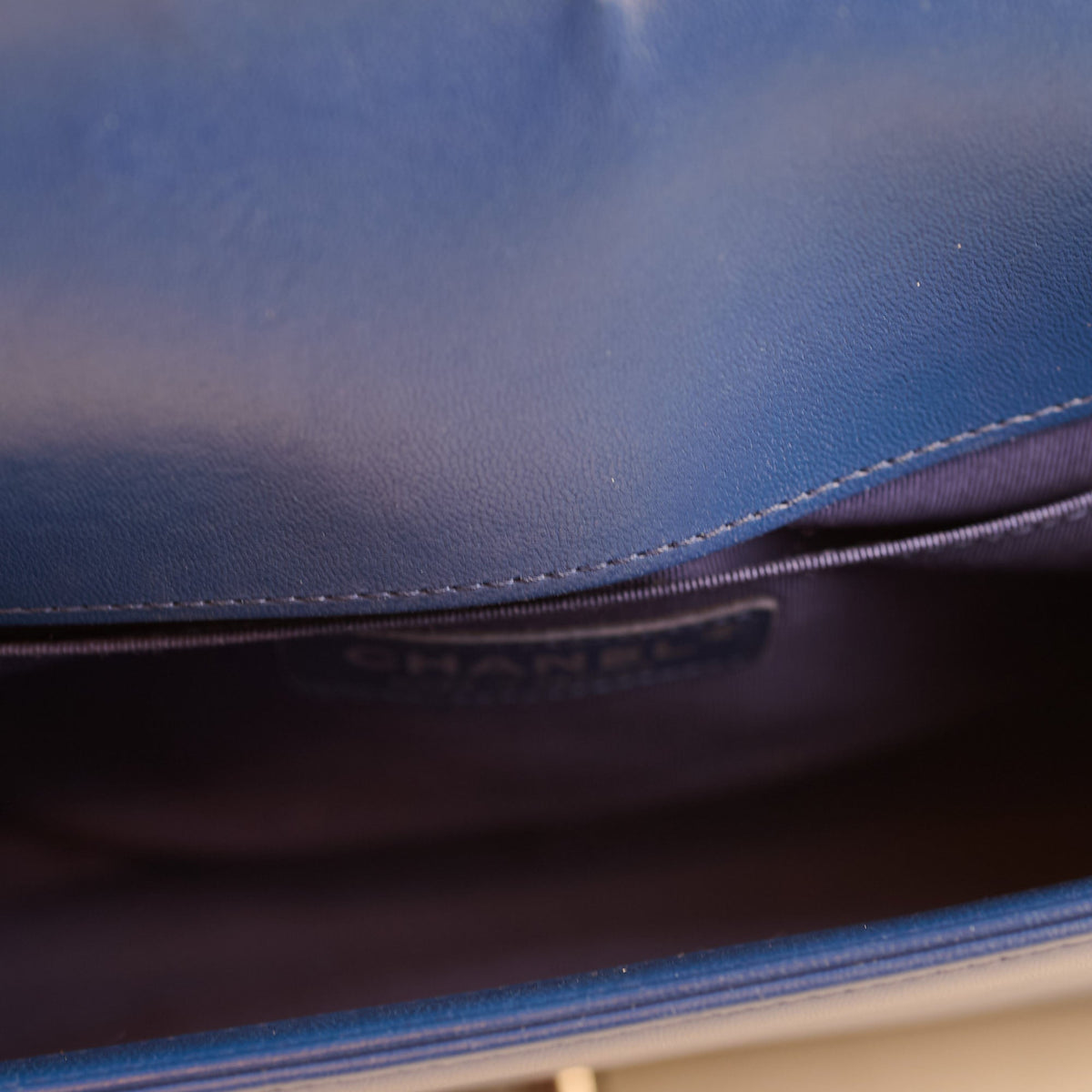 Chanel Old Medium Boy Bag Lambskin Blue 23Series - photo 7