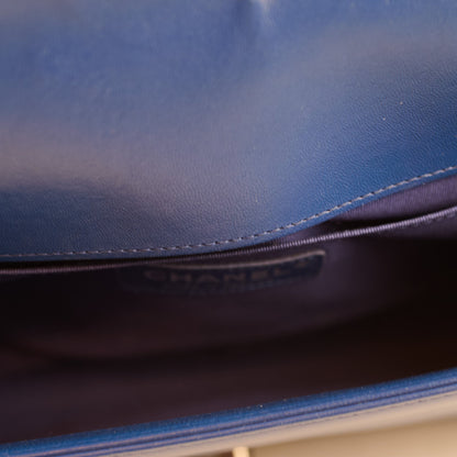 Chanel Old Medium Boy Bag Lambskin Blue 23Series - photo 7