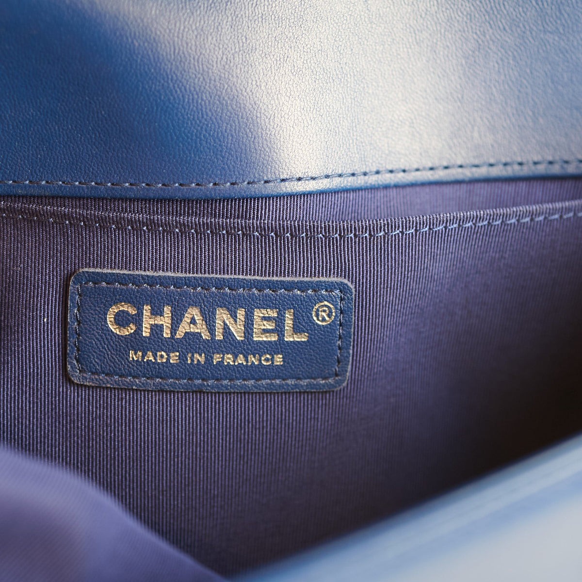 Chanel Old Medium Boy Bag Lambskin Blue 23Series - photo 9