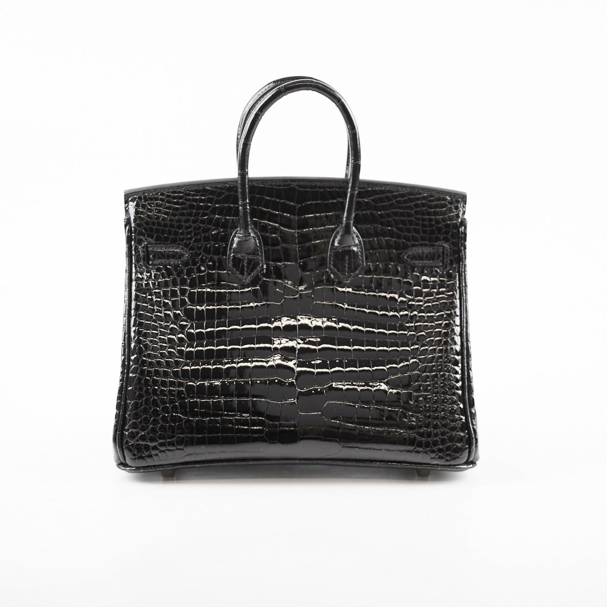 Hermes Shiny Black Croc Porosus Birkin 25 - Z Stamp - photo 2
