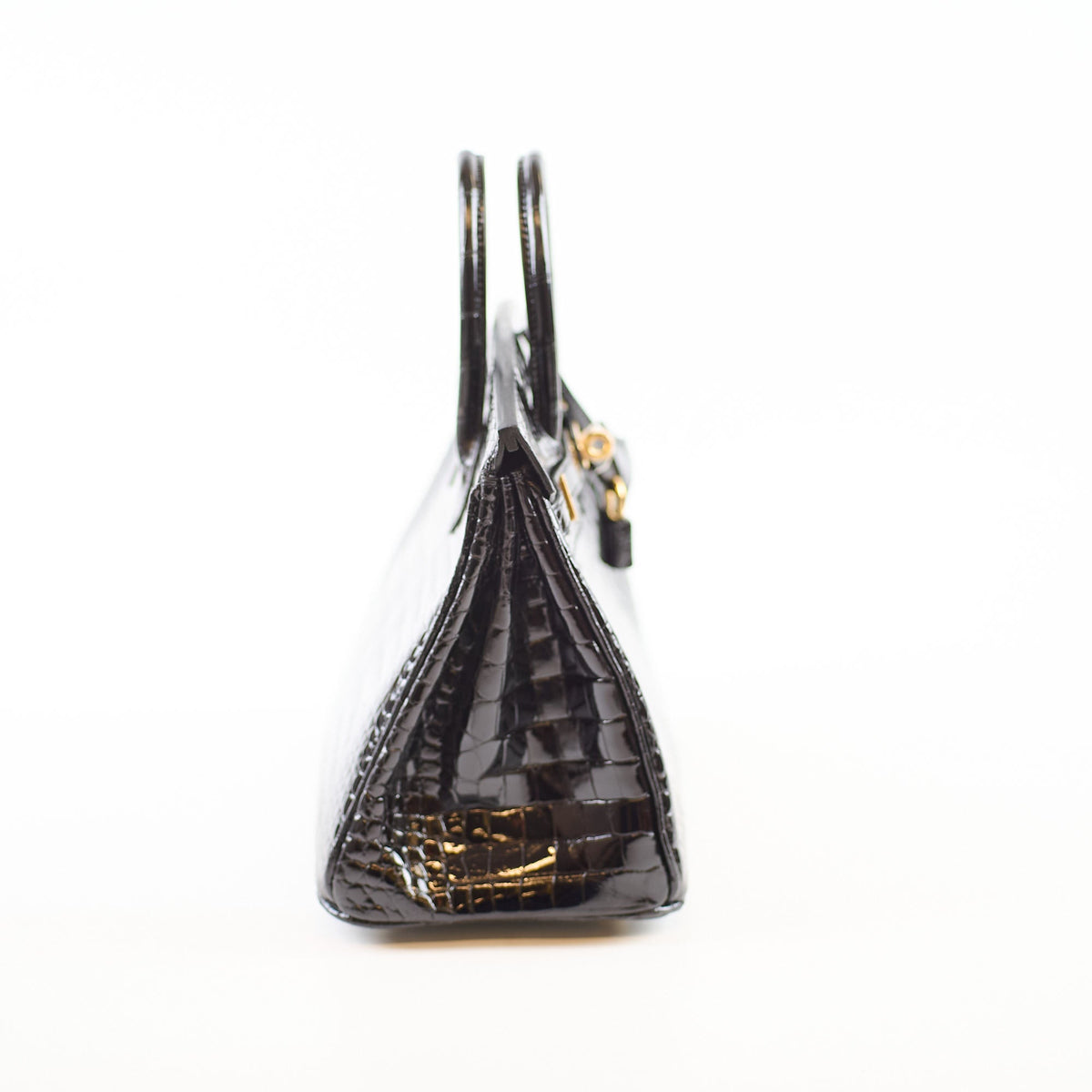 Hermes Shiny Black Croc Porosus Birkin 25 - Z Stamp - photo 3