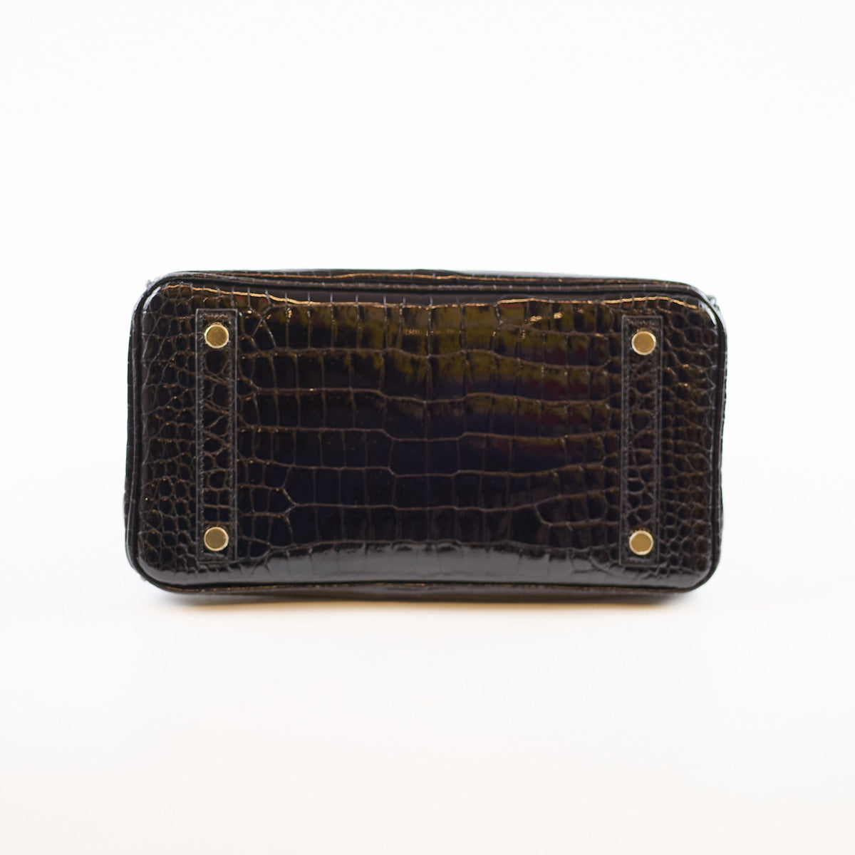Hermes Shiny Black Croc Porosus Birkin 25 - Z Stamp - photo 4