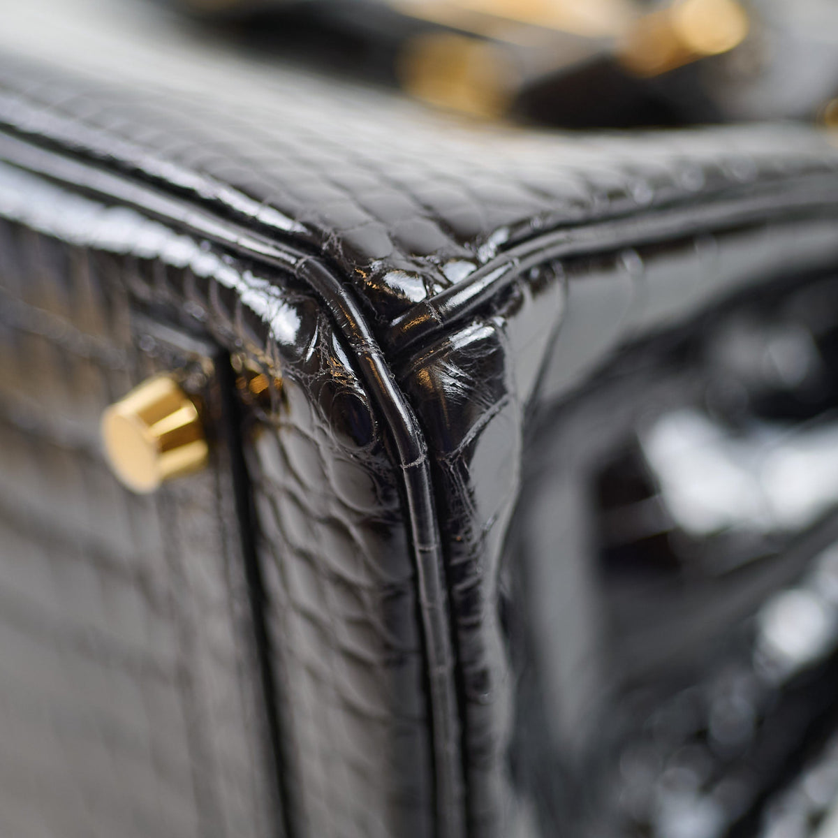 Hermes Shiny Black Croc Porosus Birkin 25 - Z Stamp - photo 7