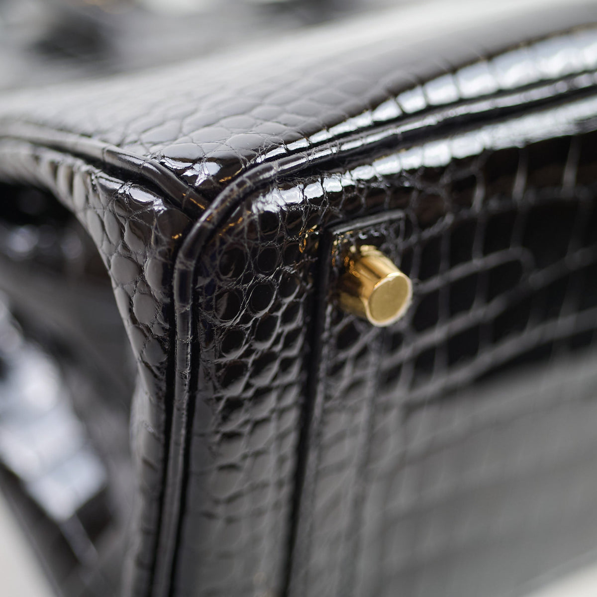 Hermes Shiny Black Croc Porosus Birkin 25 - Z Stamp - photo 10