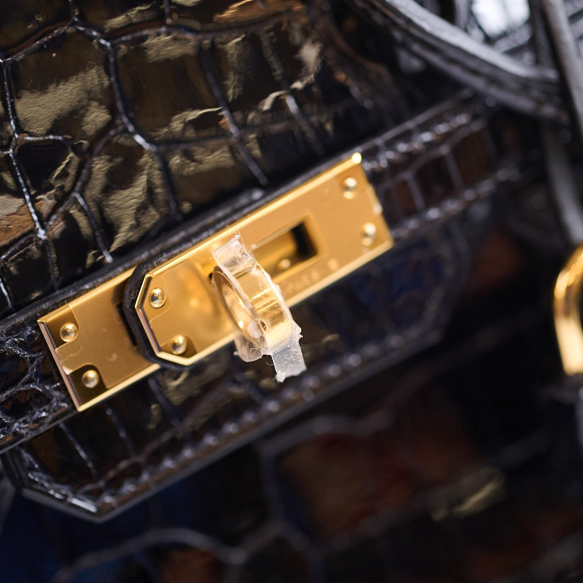 Hermes Shiny Black Croc Porosus Birkin 25 - Z Stamp - photo 11