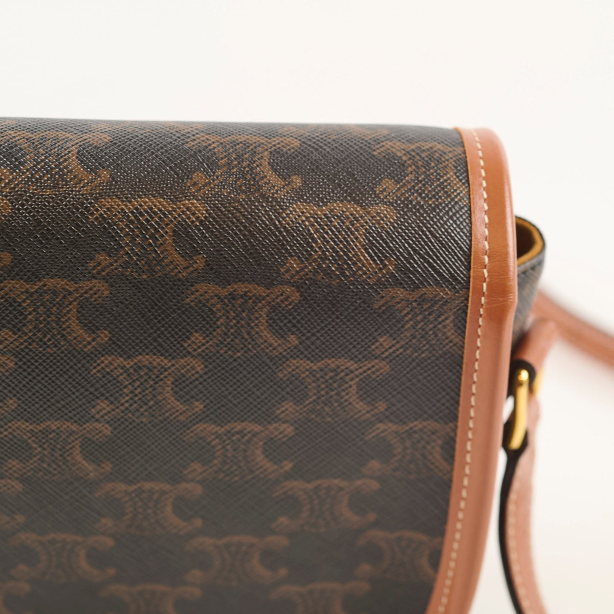 Celine Triomphe Medium Folco Crossbody Tan Brown - photo 5