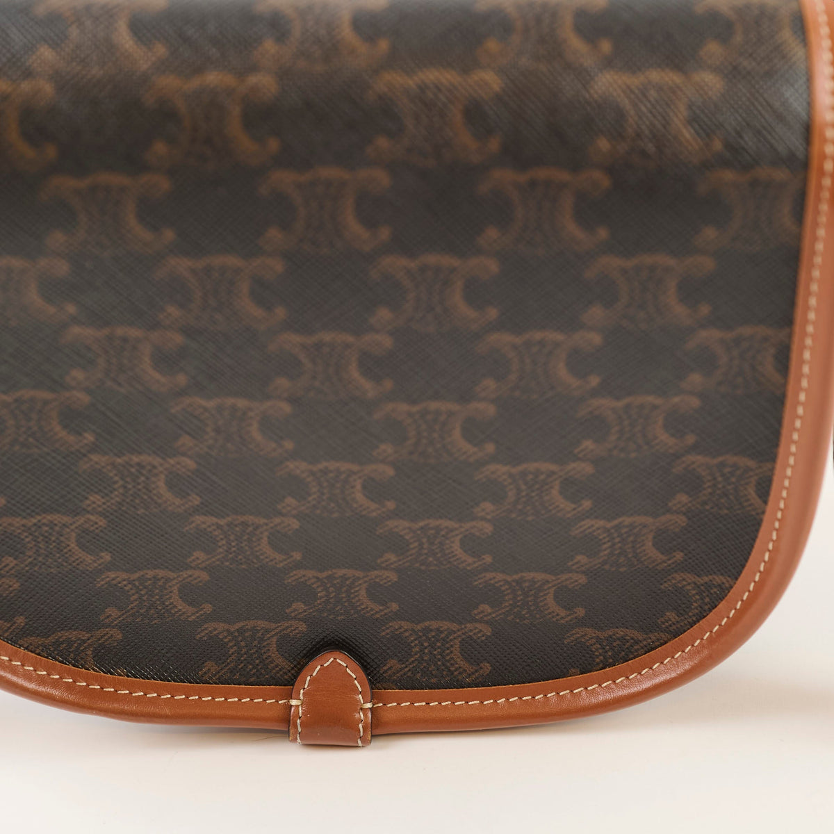 Celine Triomphe Medium Folco Crossbody Tan Brown - photo 8
