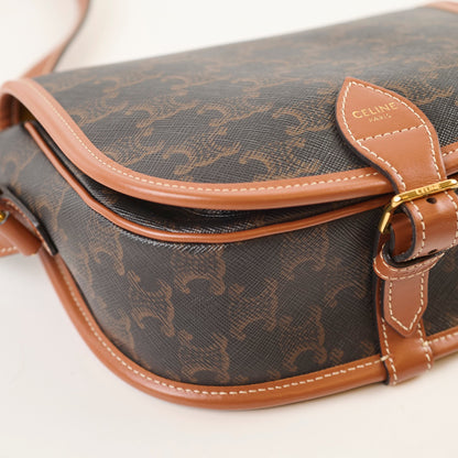 Celine Triomphe Medium Folco Crossbody Tan Brown - photo 13