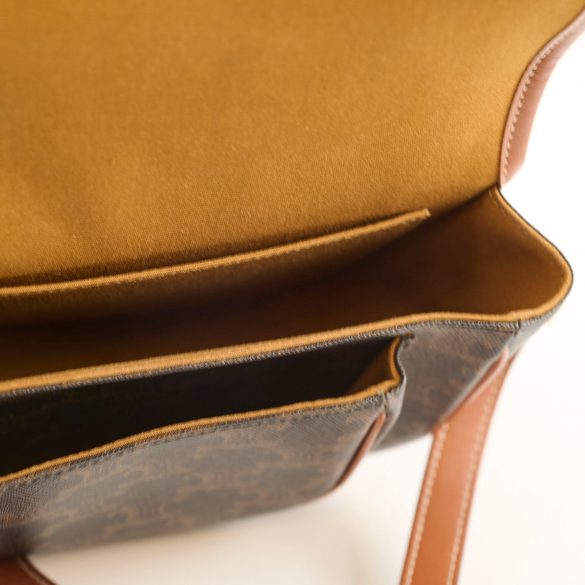 Celine Triomphe Medium Folco Crossbody Tan Brown - photo 11