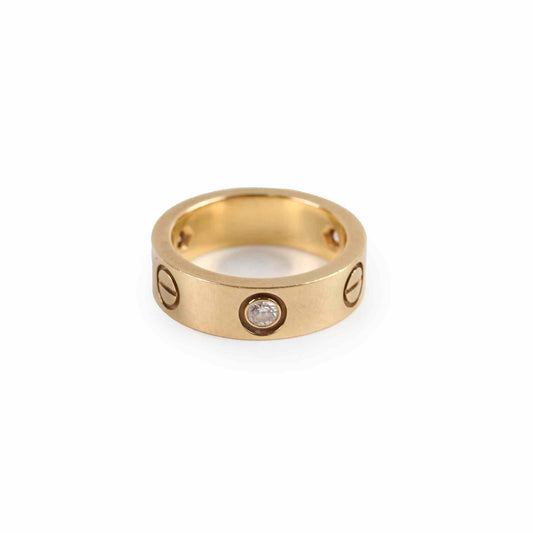 Cartier Love Ring 3 Diamonds Yellow Gold Size 49 - photo 1