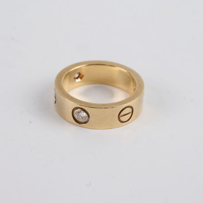 Cartier Love Ring 3 Diamonds Yellow Gold Size 49 - photo 2