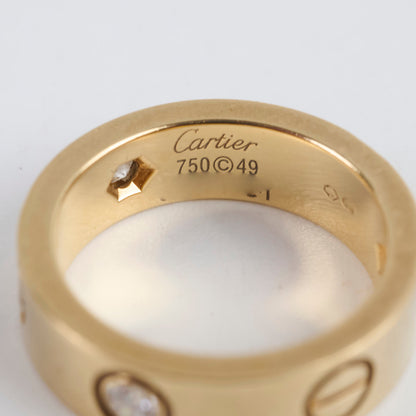 Cartier Love Ring 3 Diamonds Yellow Gold Size 49 - photo 4