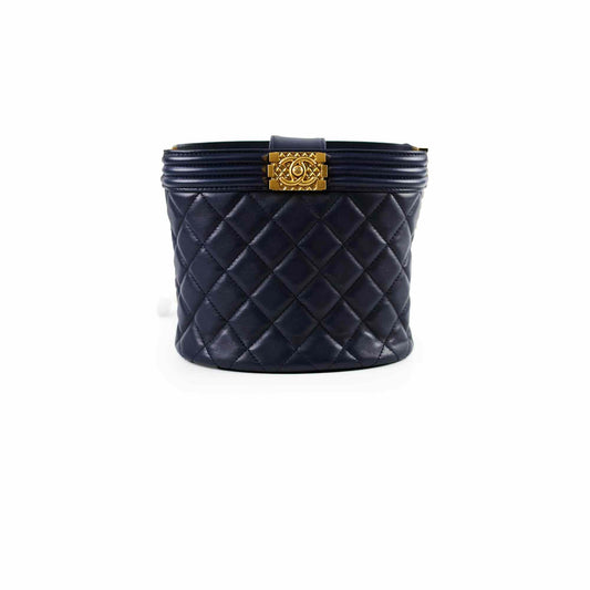 Chanel Boy 20B Lambskin Bucket Bag Navy 30 Series - photo 1