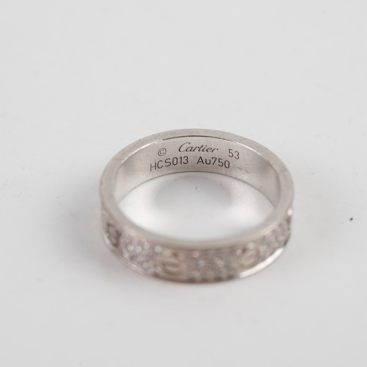 Cartier Pave Diamonds Love Ring White Gold Size 53 - photo 4
