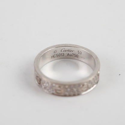 Cartier Pave Diamonds Love Ring White Gold Size 53 - photo 4
