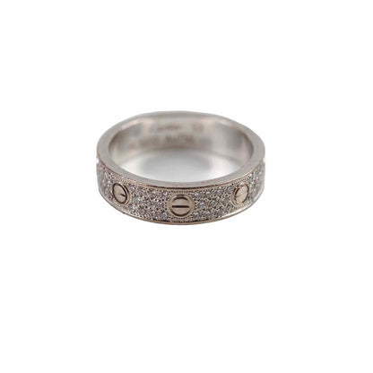 Cartier Pave Diamonds Love Ring White Gold Size 53 - photo 1