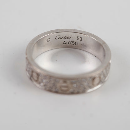 Cartier Pave Diamonds Love Ring White Gold Size 53 - photo 7