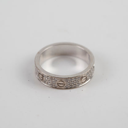 Cartier Pave Diamonds Love Ring White Gold Size 53 - photo 6