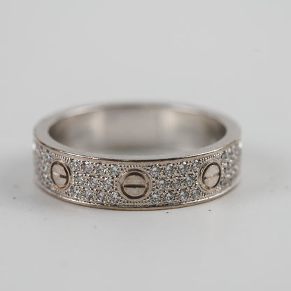Cartier Pave Diamonds Love Ring White Gold Size 53 - photo 5