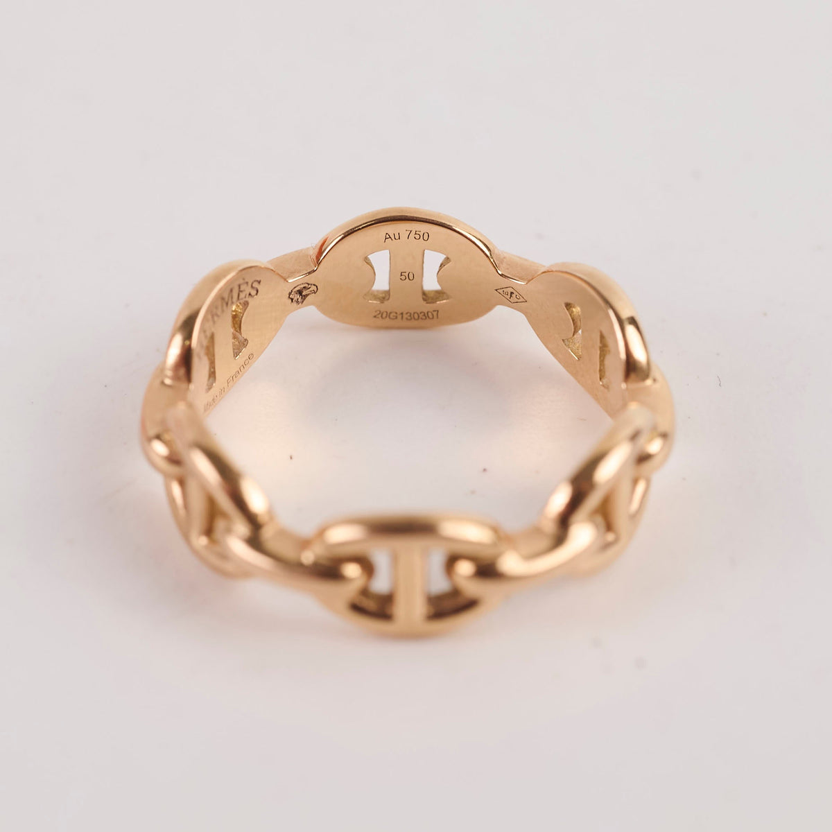 Hermes Chaine Rose Gold Ring Size 50 - photo 7
