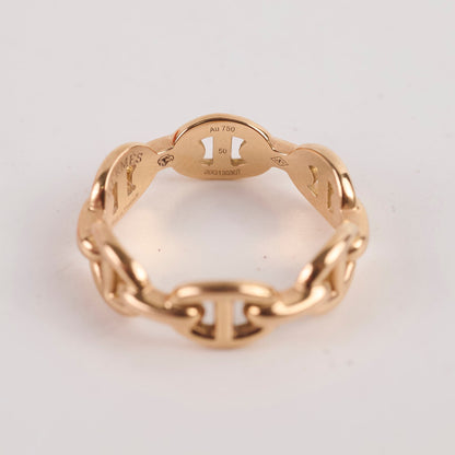 Hermes Chaine Rose Gold Ring Size 50 - photo 7