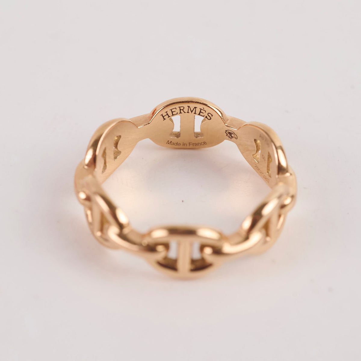 Hermes Chaine Rose Gold Ring Size 50 - photo 6