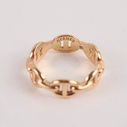 Hermes Chaine Rose Gold Ring Size 50 - photo 6