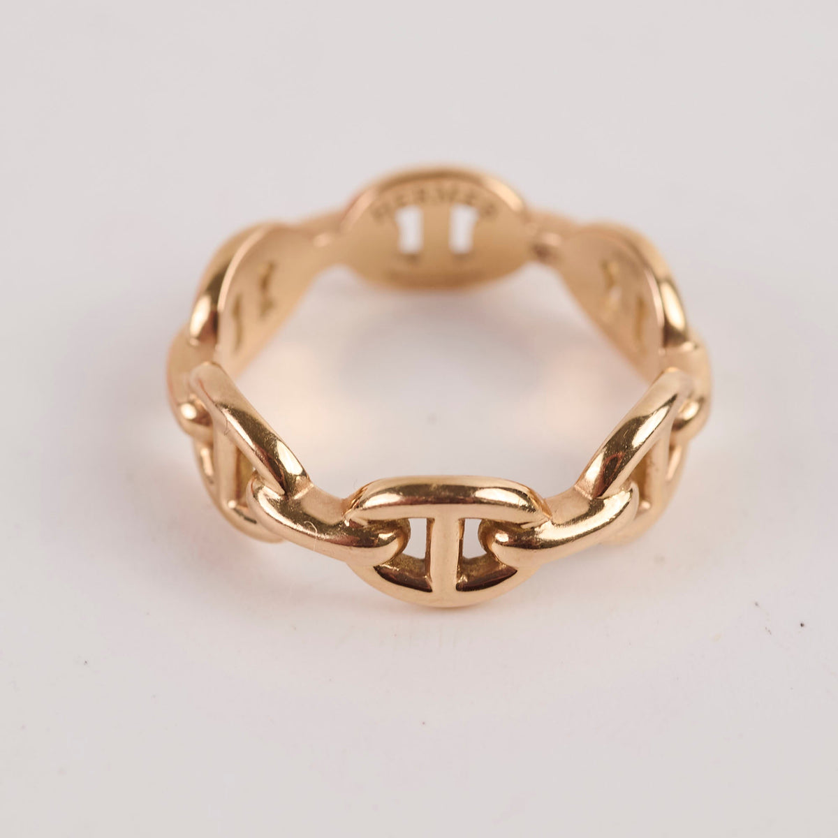 Hermes Chaine Rose Gold Ring Size 50 - photo 5