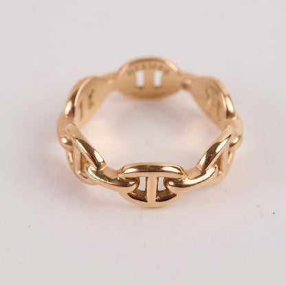 Hermes Chaine Rose Gold Ring Size 50 - photo 5