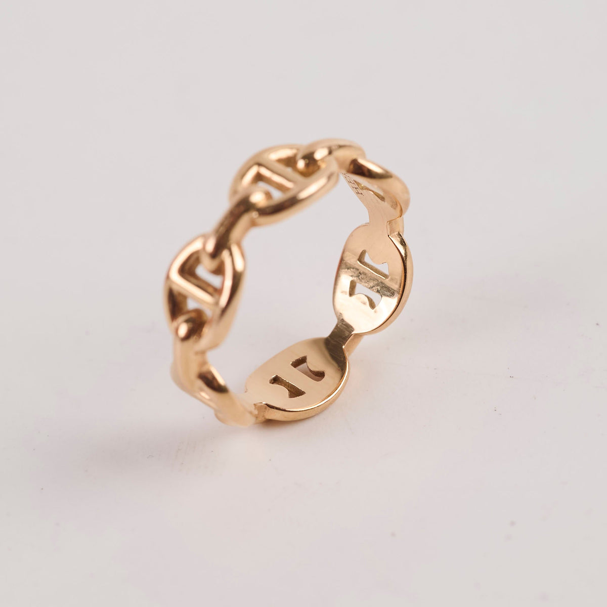 Hermes Chaine Rose Gold Ring Size 50 - photo 4