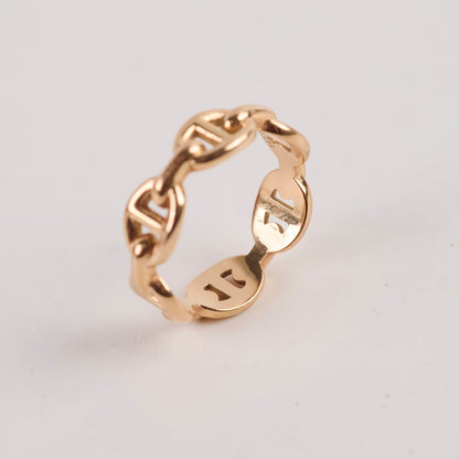 Hermes Chaine Rose Gold Ring Size 50 - photo 4
