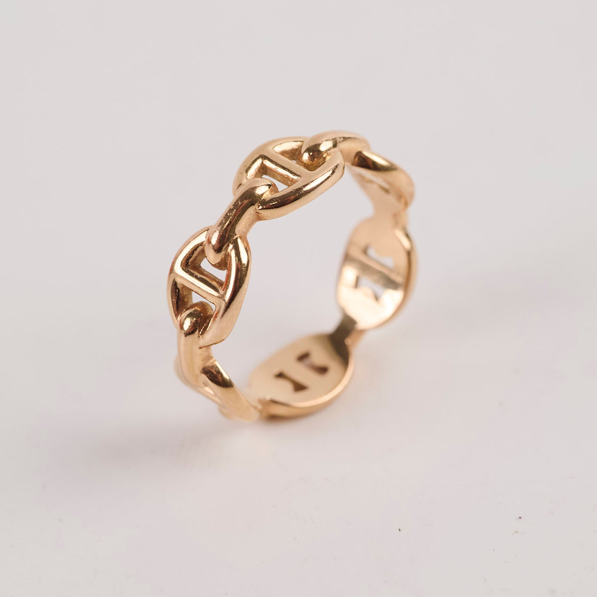 Hermes Chaine Rose Gold Ring Size 50 - photo 3
