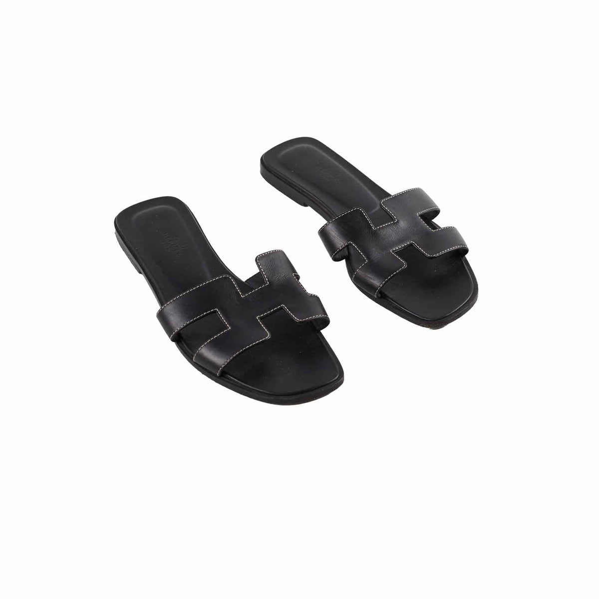 Hermes Oran Slides Black Size 37.5 - photo 1