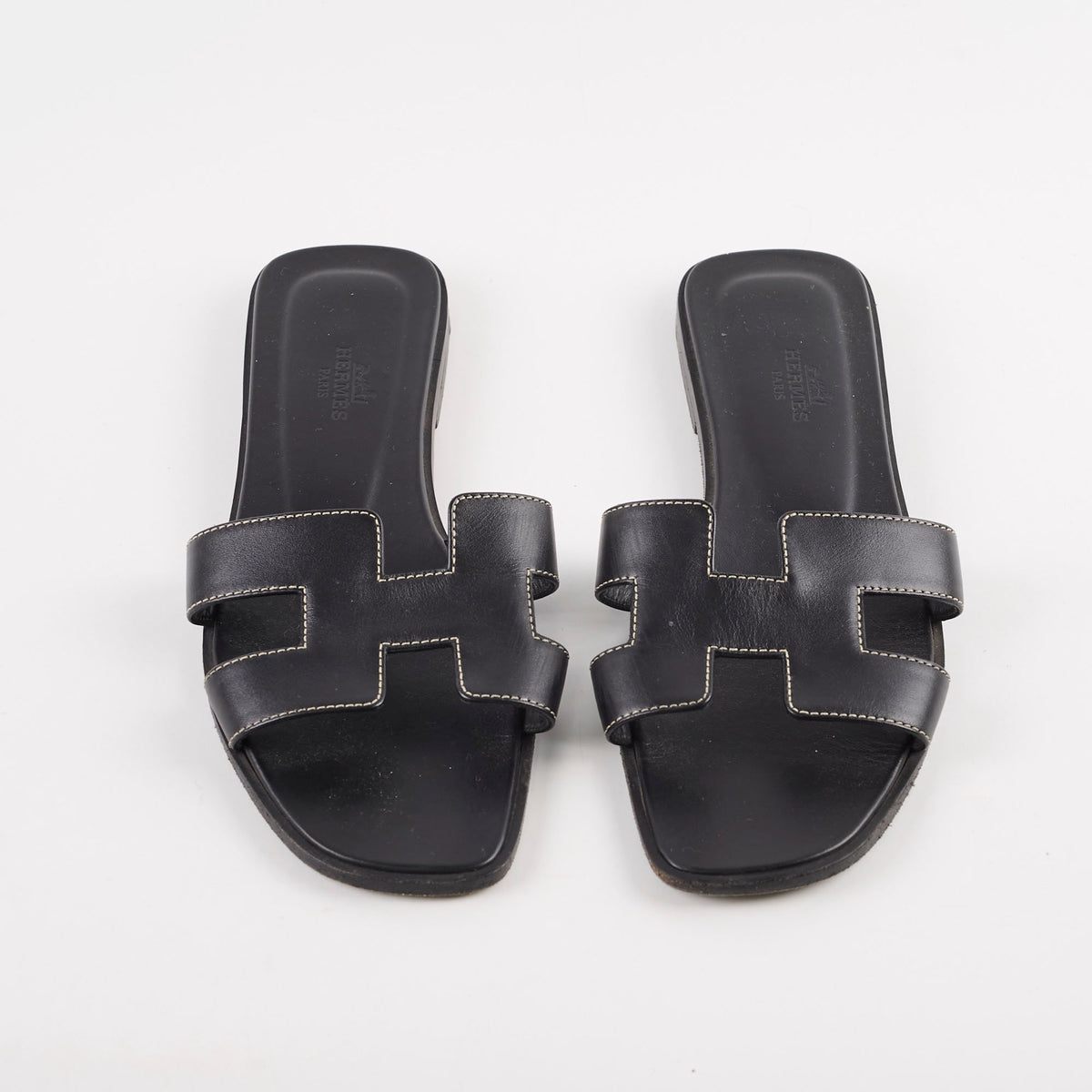 Hermes Oran Slides Black Size 37.5 - photo 2