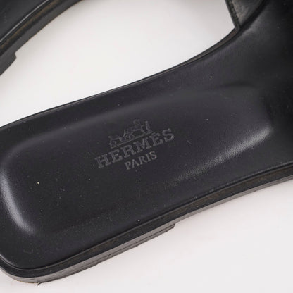 Hermes Oran Slides Black Size 37.5 - photo 6